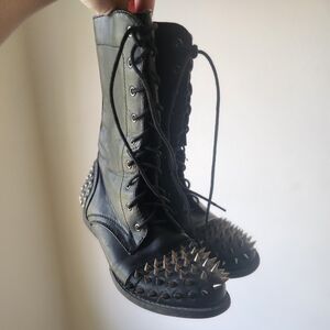 Spiked Ankle Combat Boots